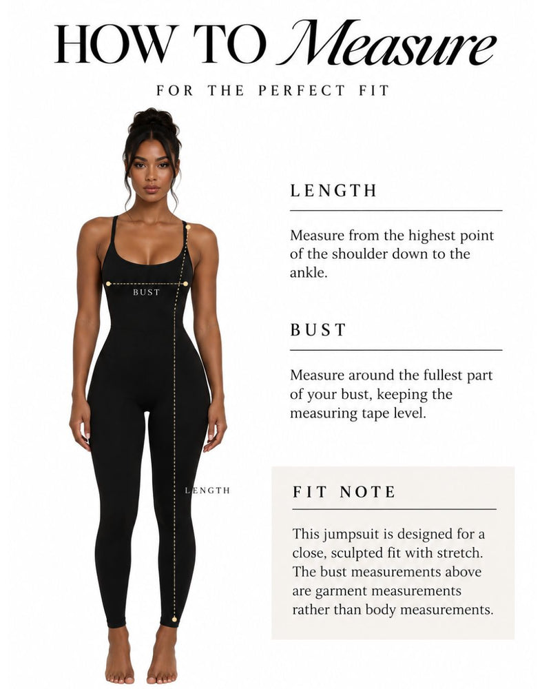 Size chart for Phoenix sculpting unitard - Navy