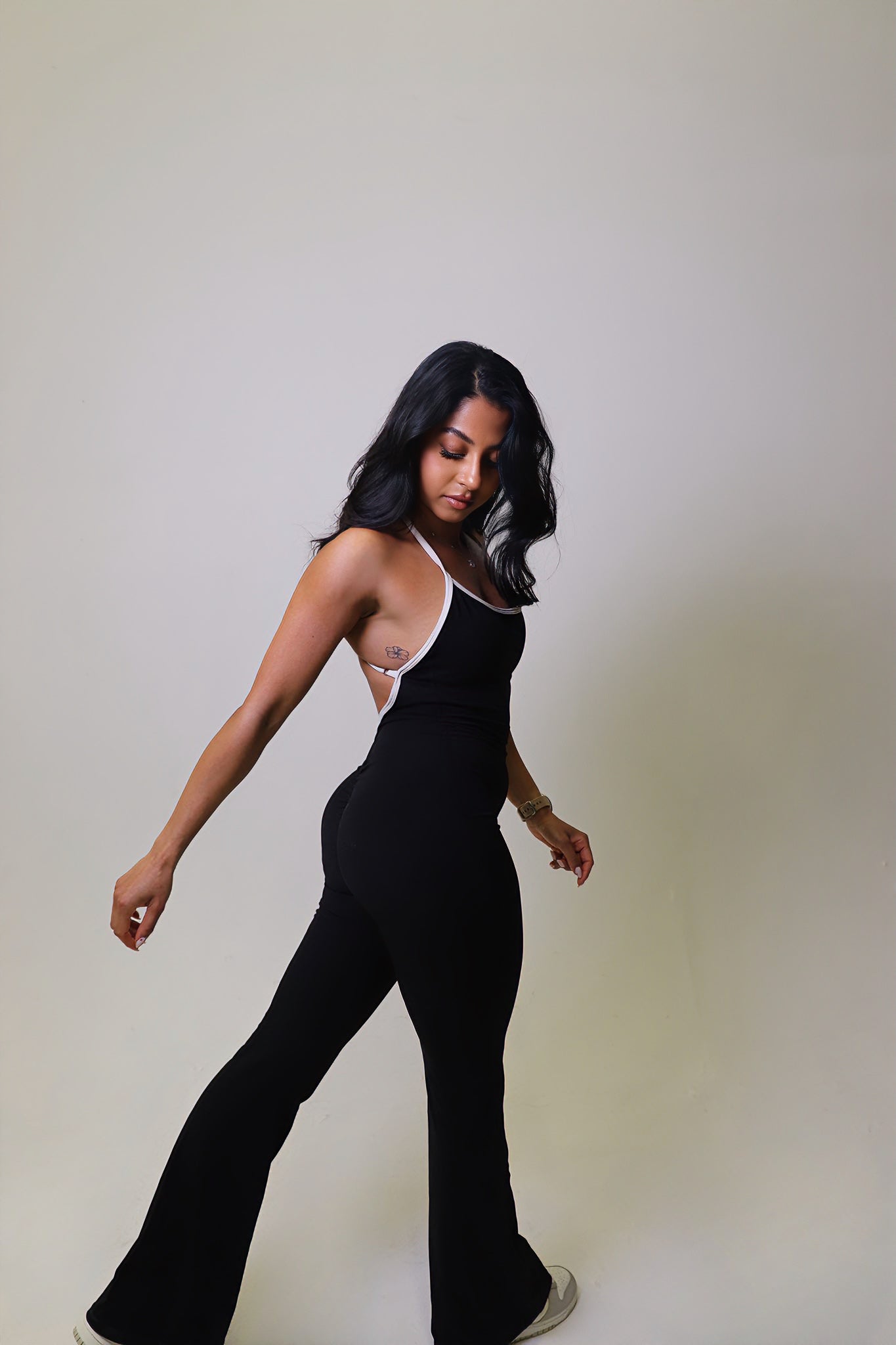 Phoenix diamond back jumpsuit - Black