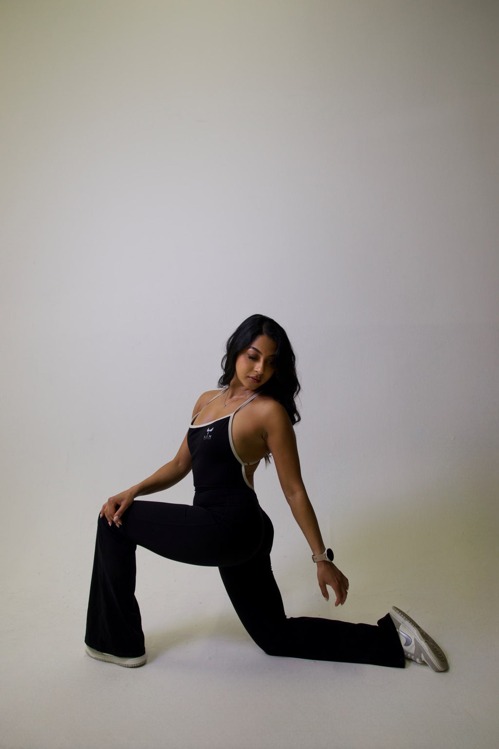 Phoenix diamond back jumpsuit - Black
